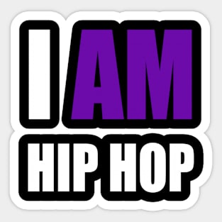 "I AM HIP HOP" PURPLE LETTER Sticker